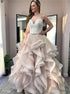 A Line Spaghetti Straps Sweetheart Lace Tulle Prom Dress LBQ3831
